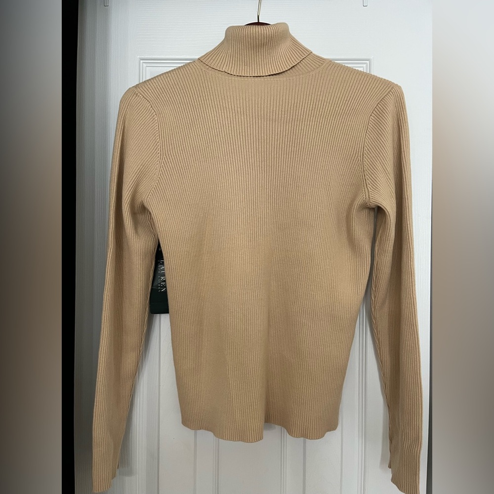 Turtleneck.  Lauren Ralph Lauren. Tan. Long sleeves. Size M.